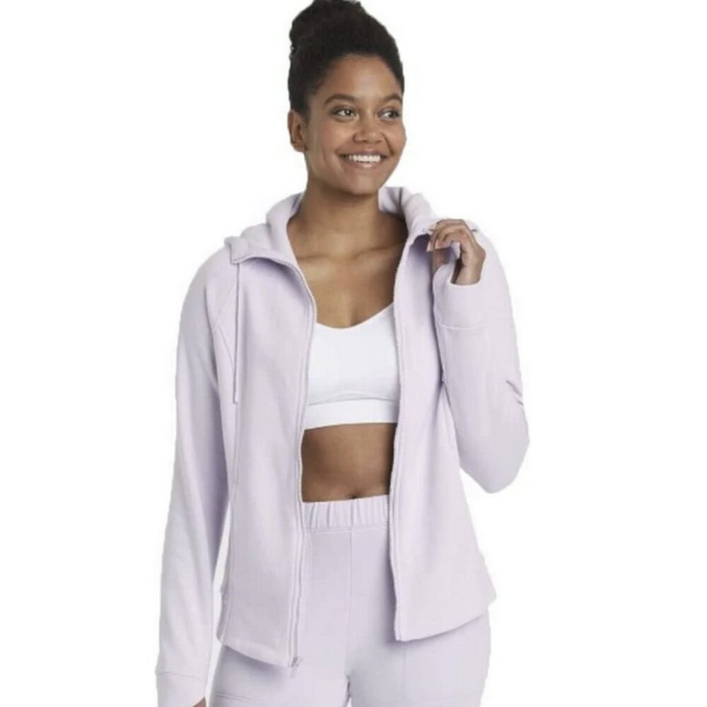 All In Motion Fleece Full Zip Hooded Long Sleeve Sweatshirt LAVENDER Hoodie XL